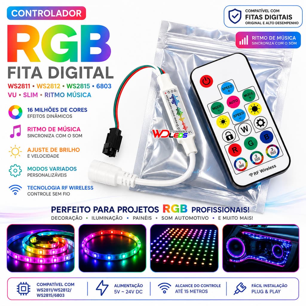 Central Controladora Slim Com Efeito Vu V.u Musical 01 Peça