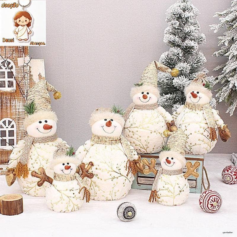 60/50/26cm Decoração De Natal Casa Boneca Curto Impressão De Pelúcia Boneco De Neve Para Shoppings Hotel Center Ornament