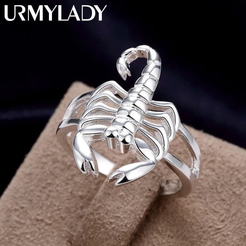 Anel de Escorpião Exquisito e Elegante em Prata Esterlina 925, Joia Feminina Elegante e Imponente DIIV