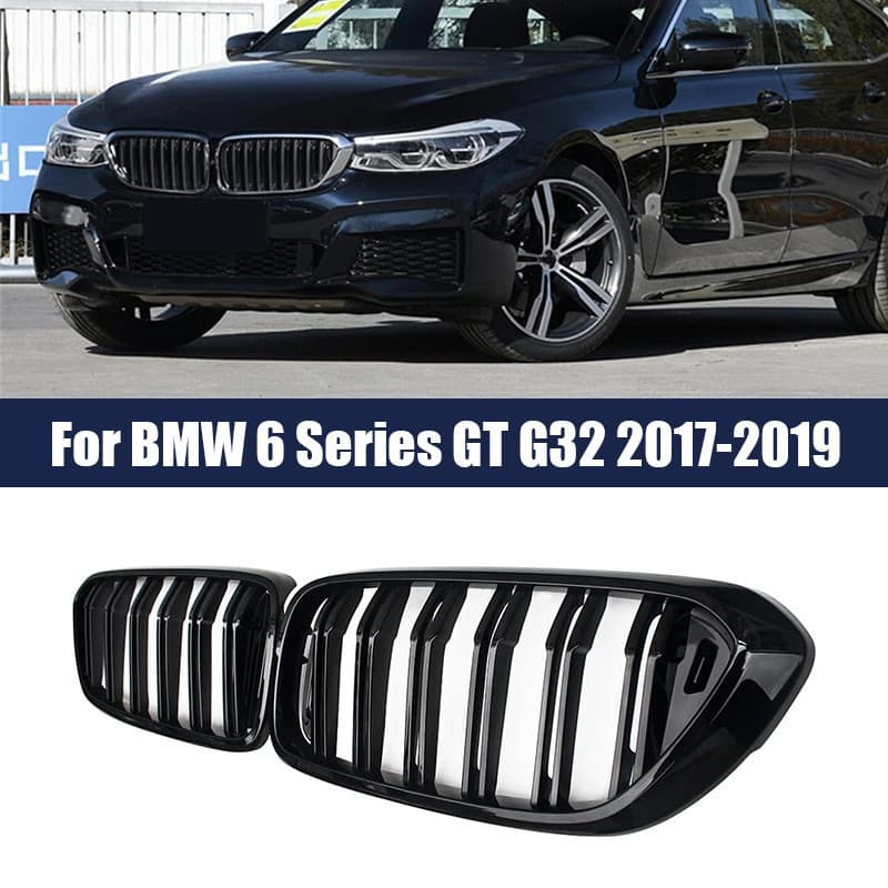 Grade Esportiva De Linha Dupla Frontal Preta Brilhante Para BMW GT G32 630I 640I 640I 620D 630D 640D 2017-2019 Acessório