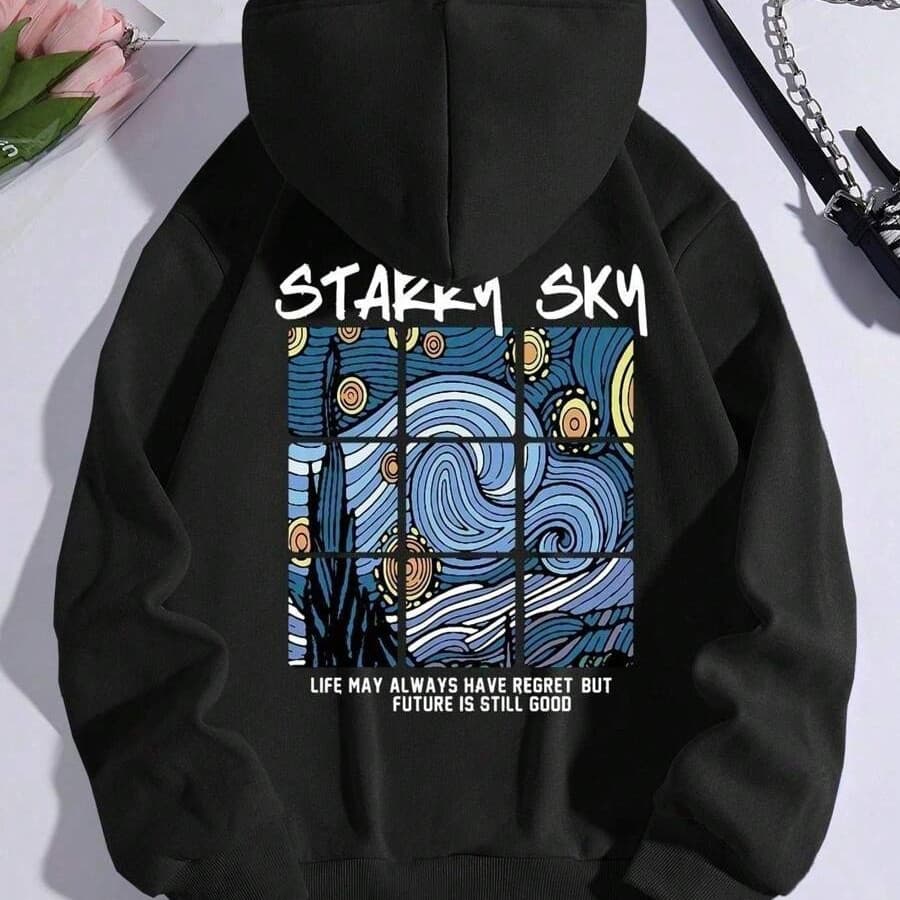 Moletom Canguru Estampado Starry Sky blusa de frio