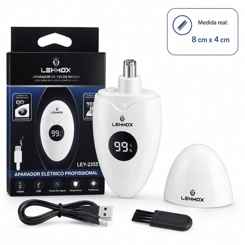 Aparador pelos Nariz Futurista USB Recarregável Display LED