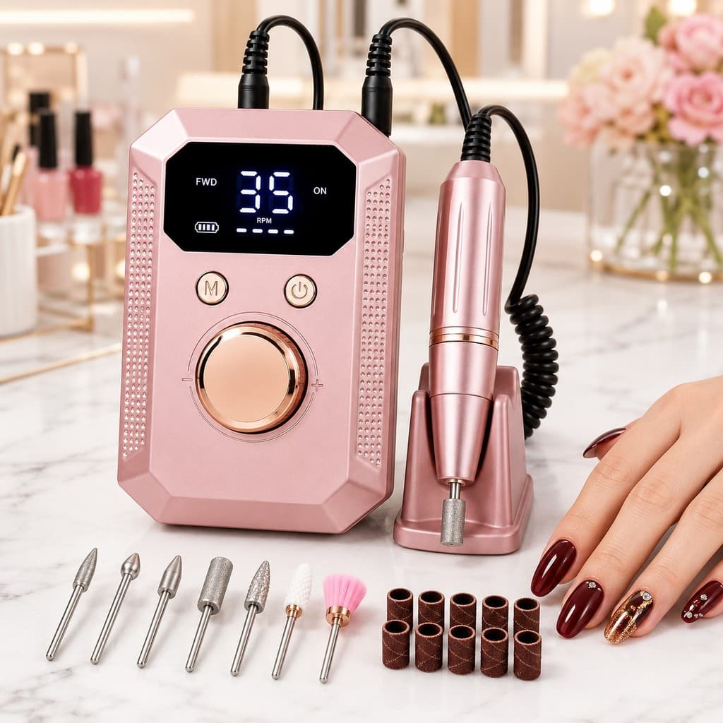 Lixadeira Elétrica de Unhas 32000 RPM Profissional Recarregável Portátil