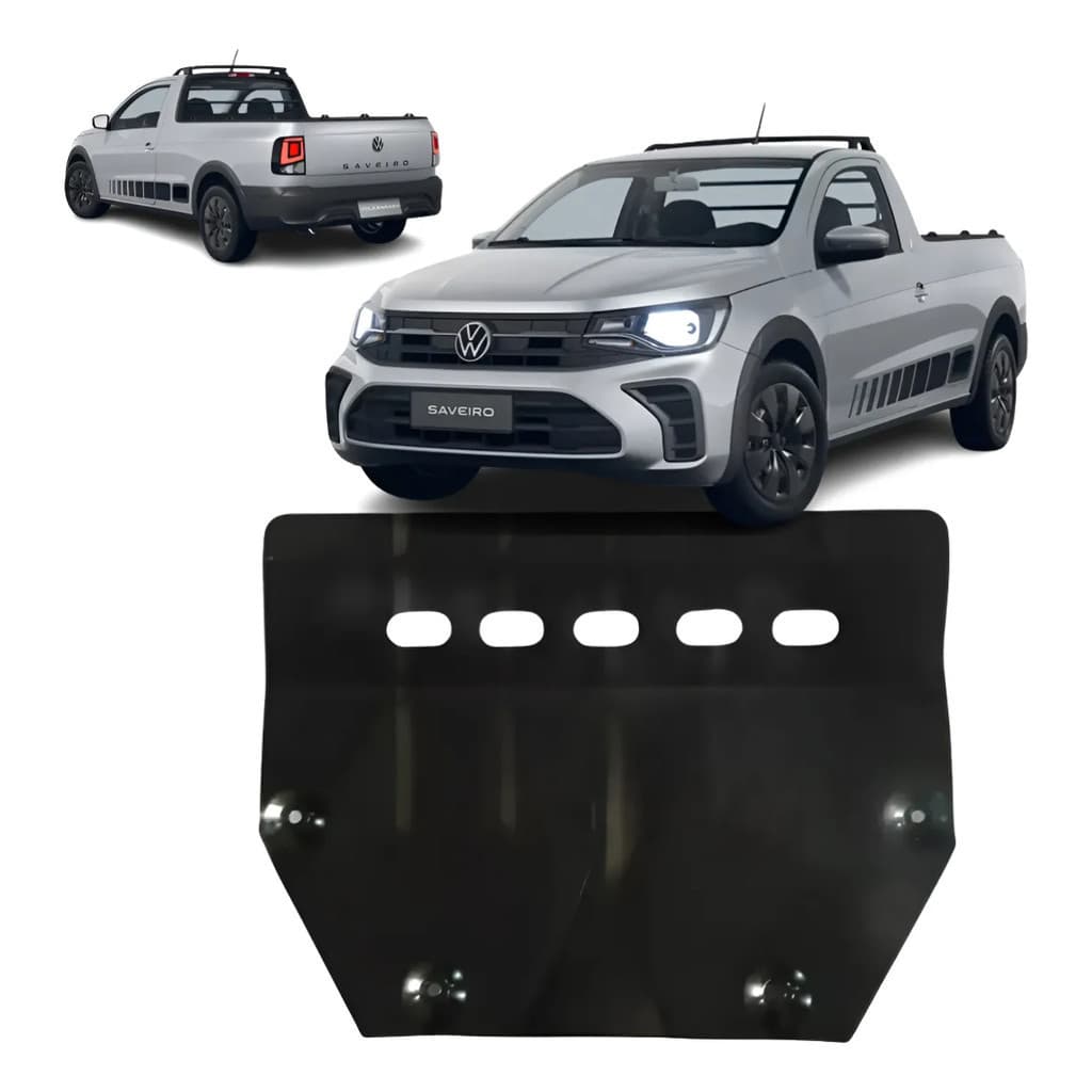 Protetor de Carter Slim Saveiro Cross Startline Trend Trendline Tian Trooper 1.6 2008 2009 até 2023 + Kit de Fixação
