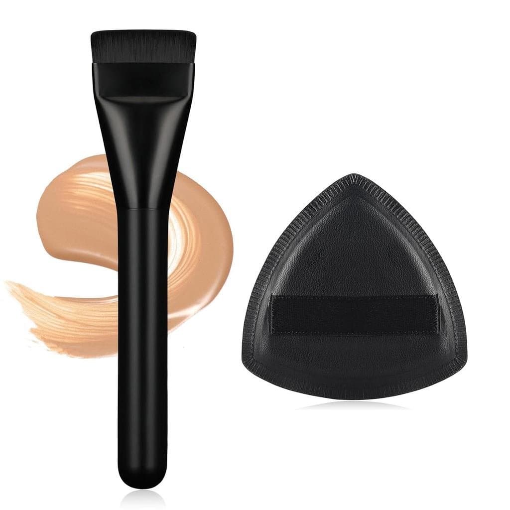 Pincel de Maquiagem para Base com Esponja, Pincel Espátula Ultra Fino Beautyfactor com Esponja para Maquiagem Líquida |