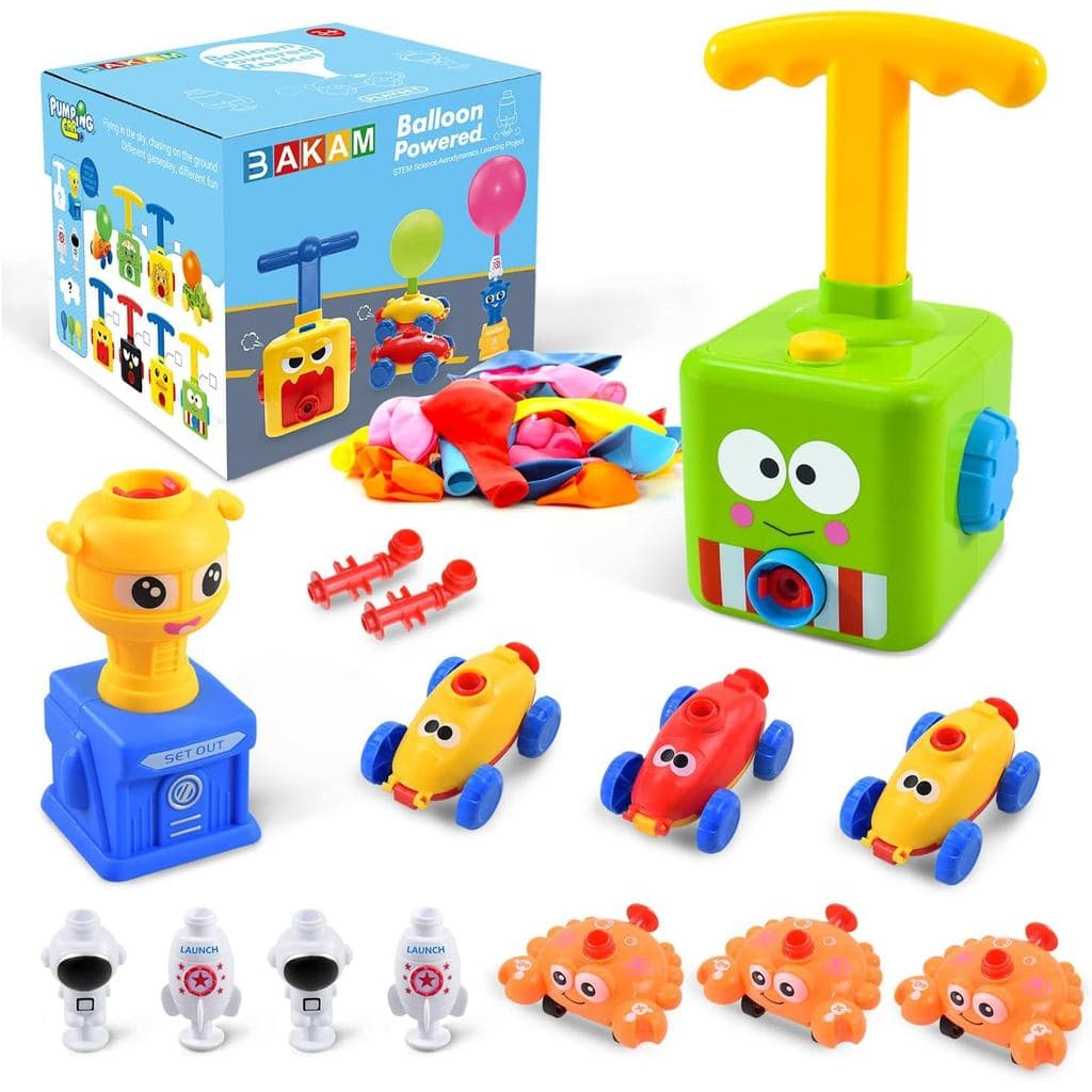 Brinquedos BAKAM para Crianças de 3-4 Anos, Meninos e Meninas, Conjunto de Lançador de Balões e Carro Motorizado, Brinqu