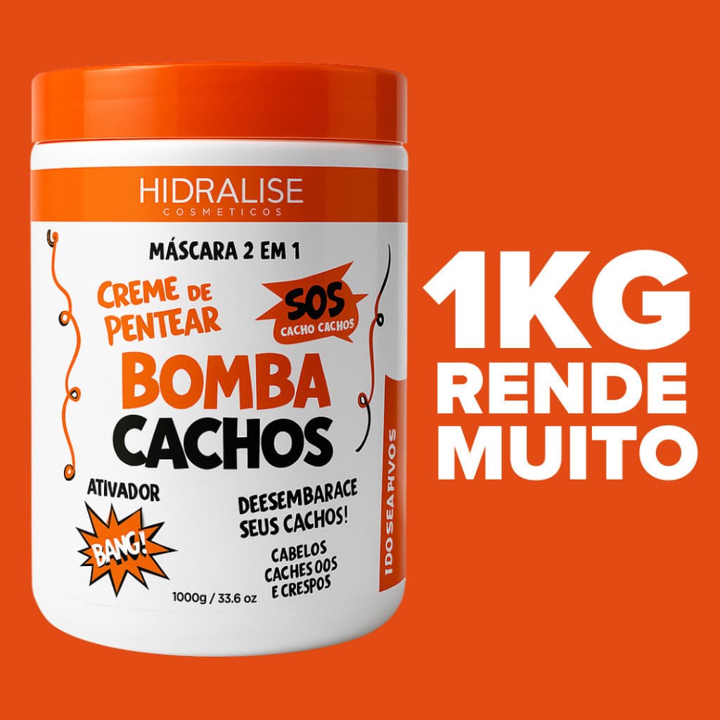 Bomba Cachos Creme de Pentear e Mascara 2 em 1 - 1kg