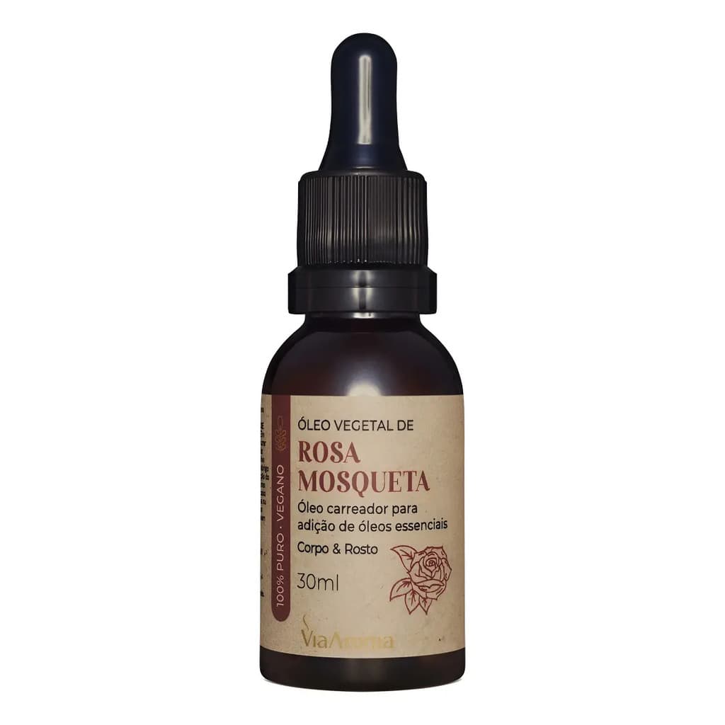 Óleo Vegetal De Rosa Mosqueta Via Aroma 30ml Via Aroma Basic Óleo Vegetal Rosa Mosqueta Óleo Rosa Mosqueta