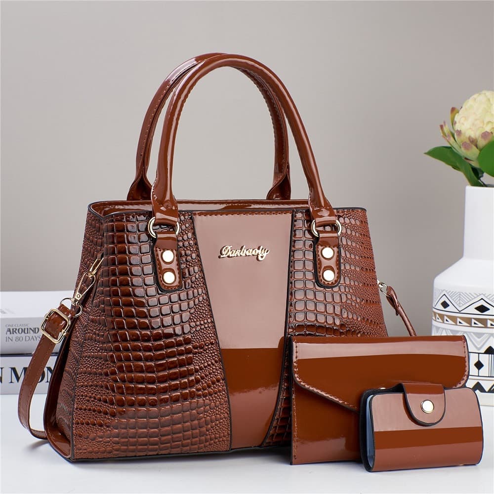 Bolsa Transversal de Couro de Grande Capacidade para Mulheres 5YLW