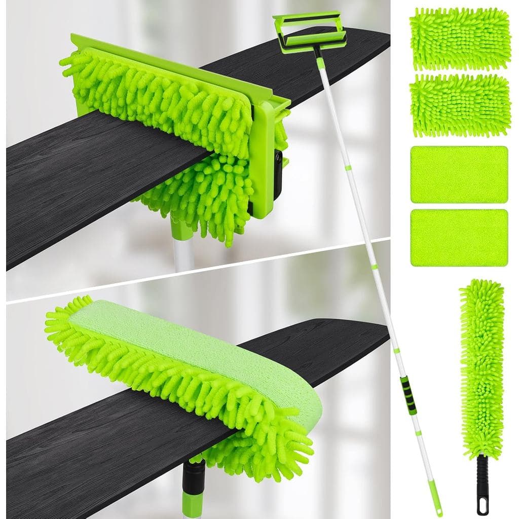 Espanador para Limpeza de Ventiladores de Teto com Cabo Extensor de 75'', Ferramenta Flexível para Limpeza de Hélices de
