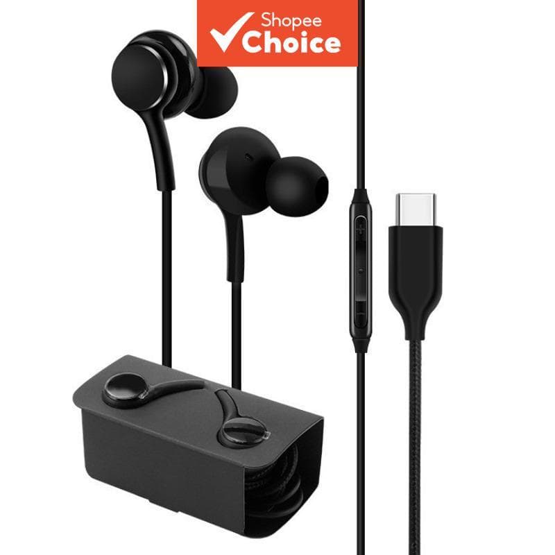 Fones de Ouvido Auriculares Intra-auriculares 3,5mm Tipo C Fones de Ouvido com Fio para Samsung