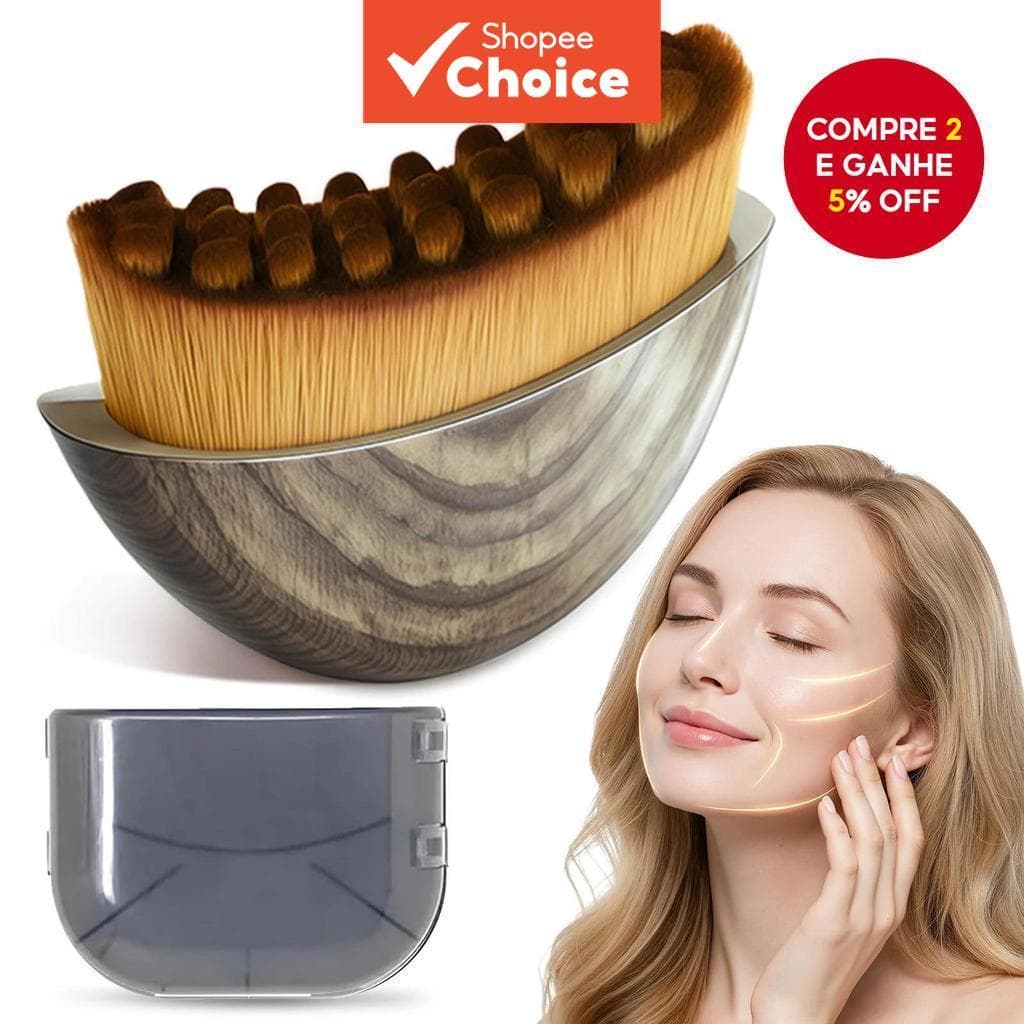 Massageador De Drenagem Linfática E Escova De Contorno Facial Com Design Ergonômico Para Alívio Preciso Da Pele