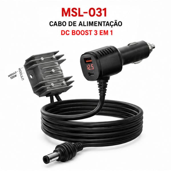 Conversor Starlink Mini Entrada 12v Saída 30v Veicular 2m