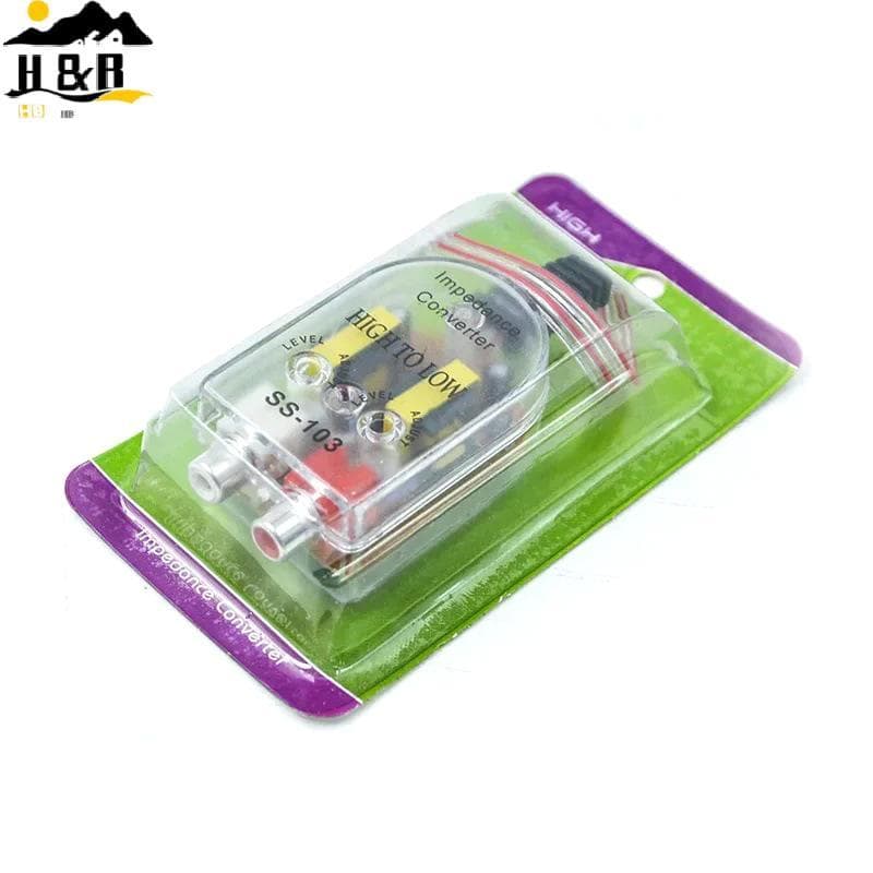 [H & B] 12V Universal Car Alta A Baixa Impedância Conversor Alto-Falante Para Linha RCA De Carro Peças De Produto De Qua