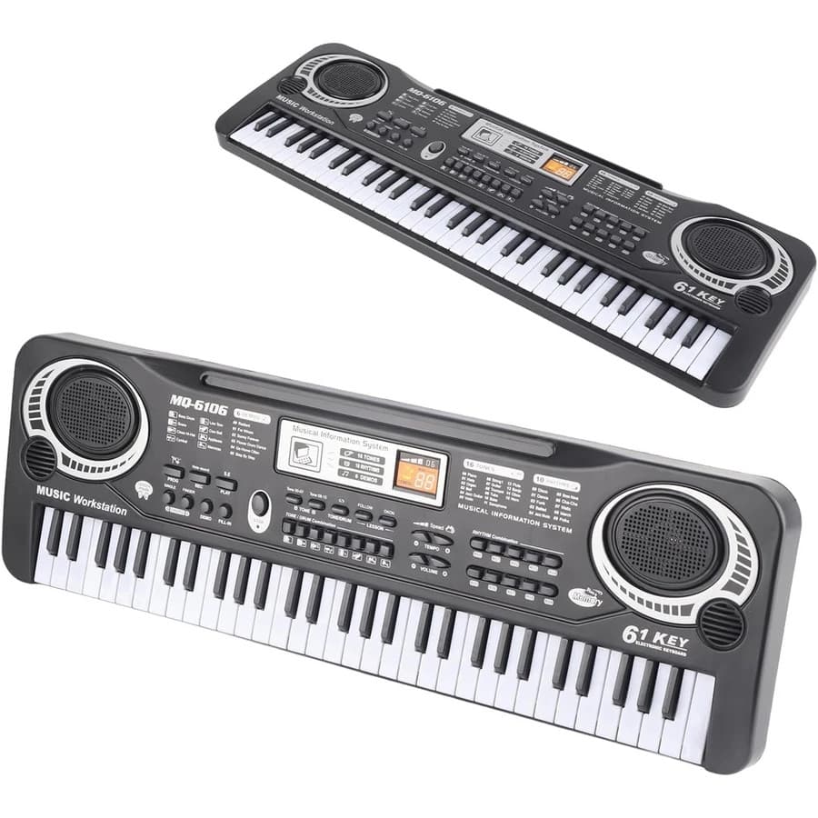 Brinquedo Teclado Piano Elétrico Infantil De 61 Teclas Com Microfone E Fonte