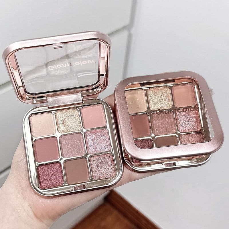 GLAMCOLOUR Paleta de sombras de nove cores Uma paleta multiuso fosca perolada paleta multifuncional sombra não @-#GLAMCO