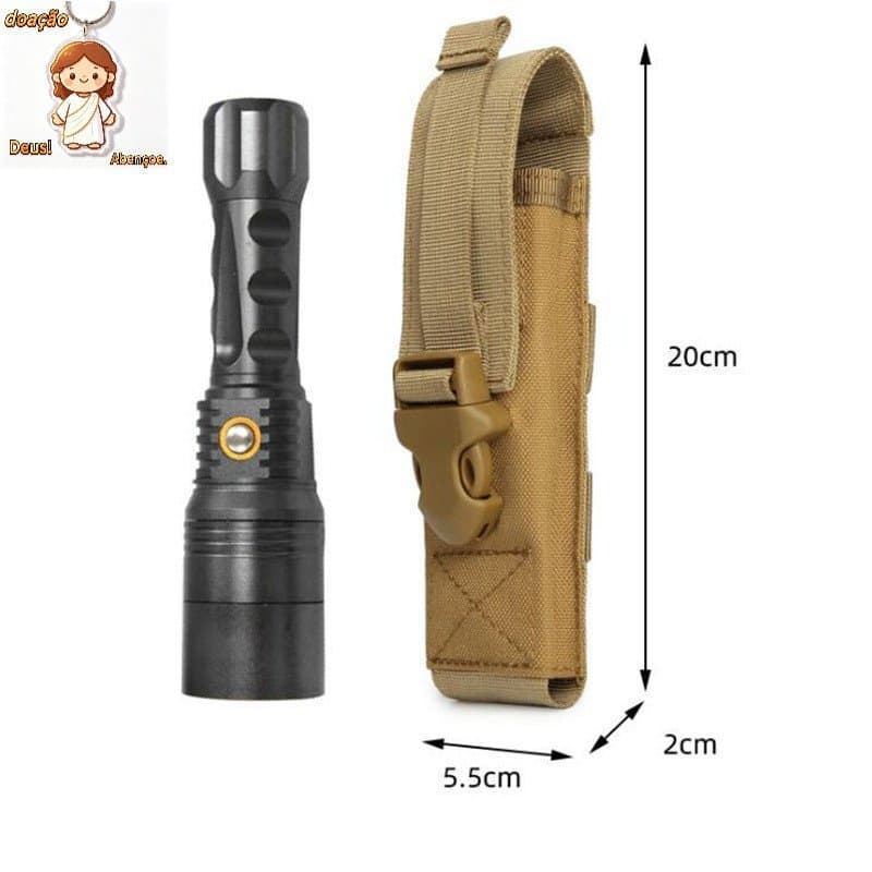 Lanterna Tática Molle 1000D Cordura De Nylon Porta Baton