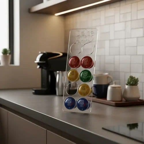 Porta 08 Capsulas Dolce Gusto Suporte Acrílico Café