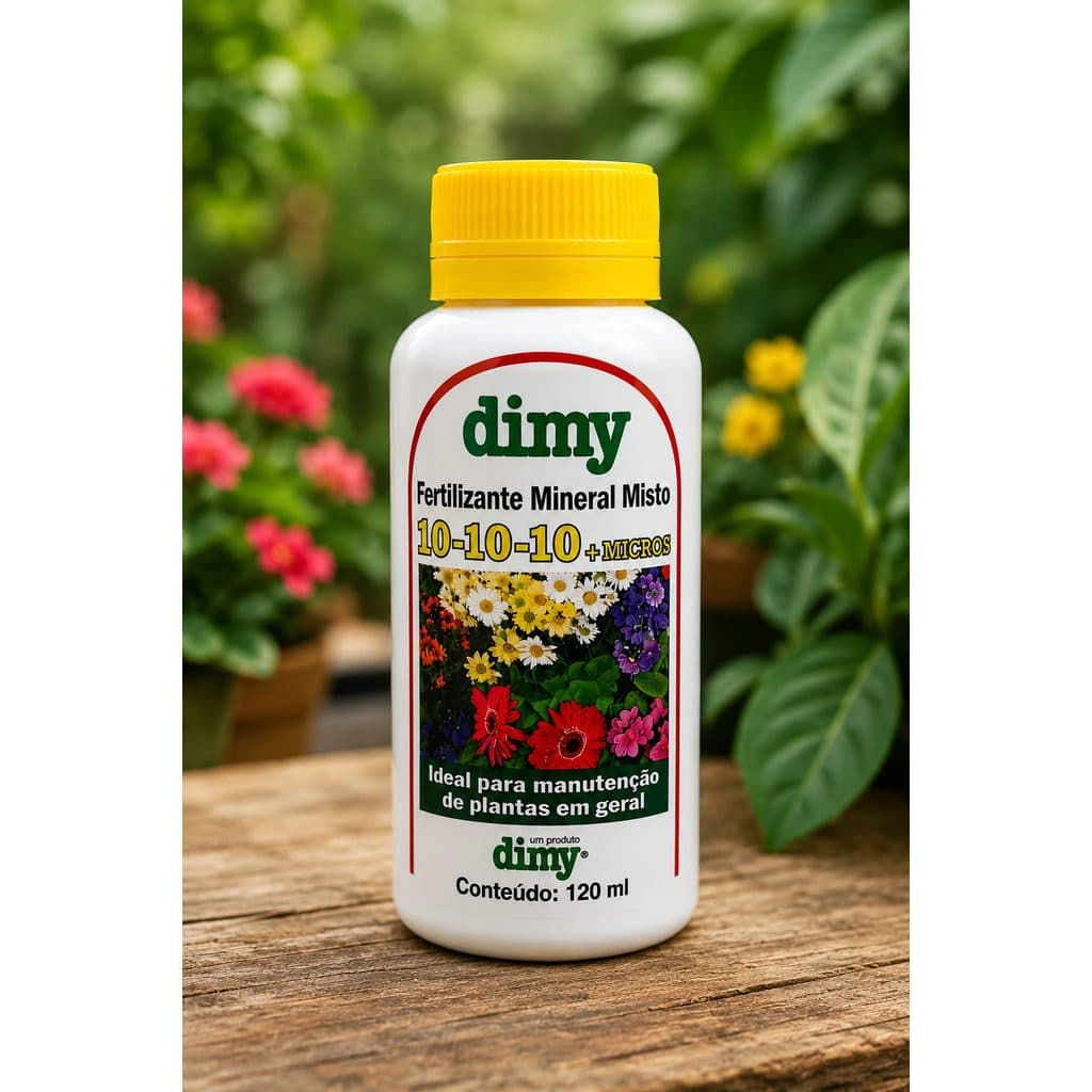 Adubo Mineral Fertilizante Misto 10-10-10 Dimy Micros 120ml Nutrição Completa