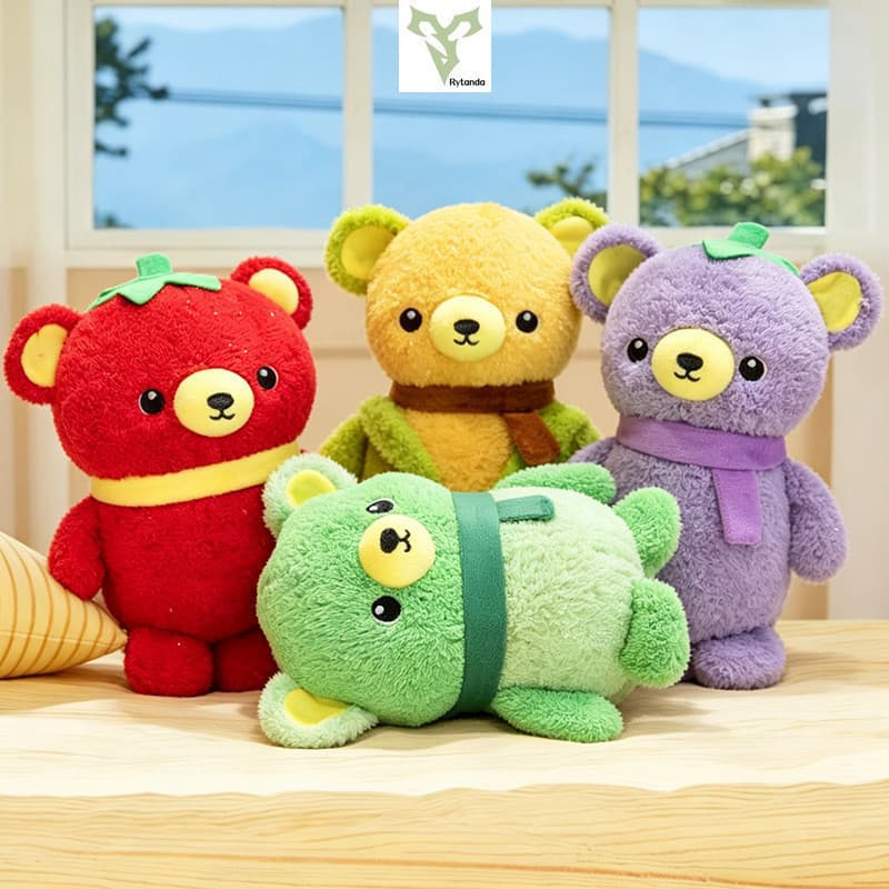 Rytanda Milho Tomate Berinjela Couve-Flor Urso Travesseiro Bonito Simulação Animal Vegetal 2 Em 1 Boneca De Dormir Para