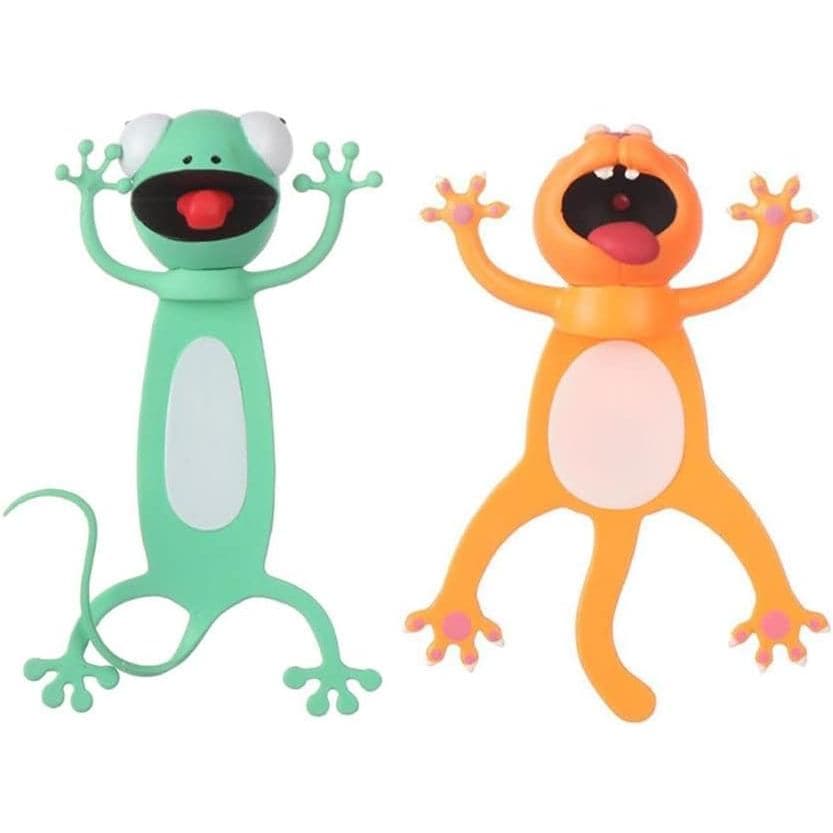 2 Marcadores de Página em Estilo Cartoon, Marcador Divertido em PVC 3D com Animais Fofos, Material Escolar para Crianças