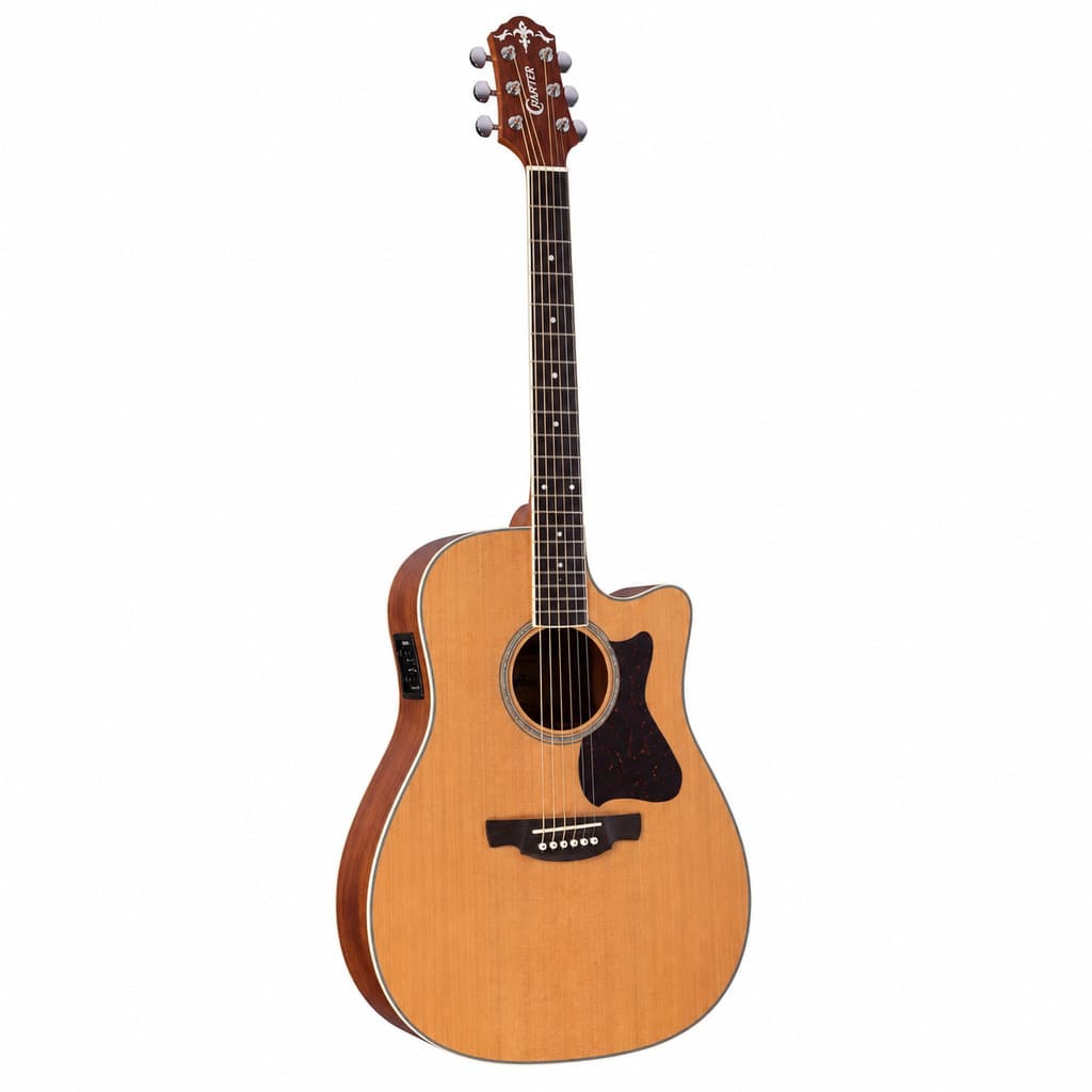 Violão Crafter Folk De-7 Cutaway Elétrico Sólido Cedro Cor Natural