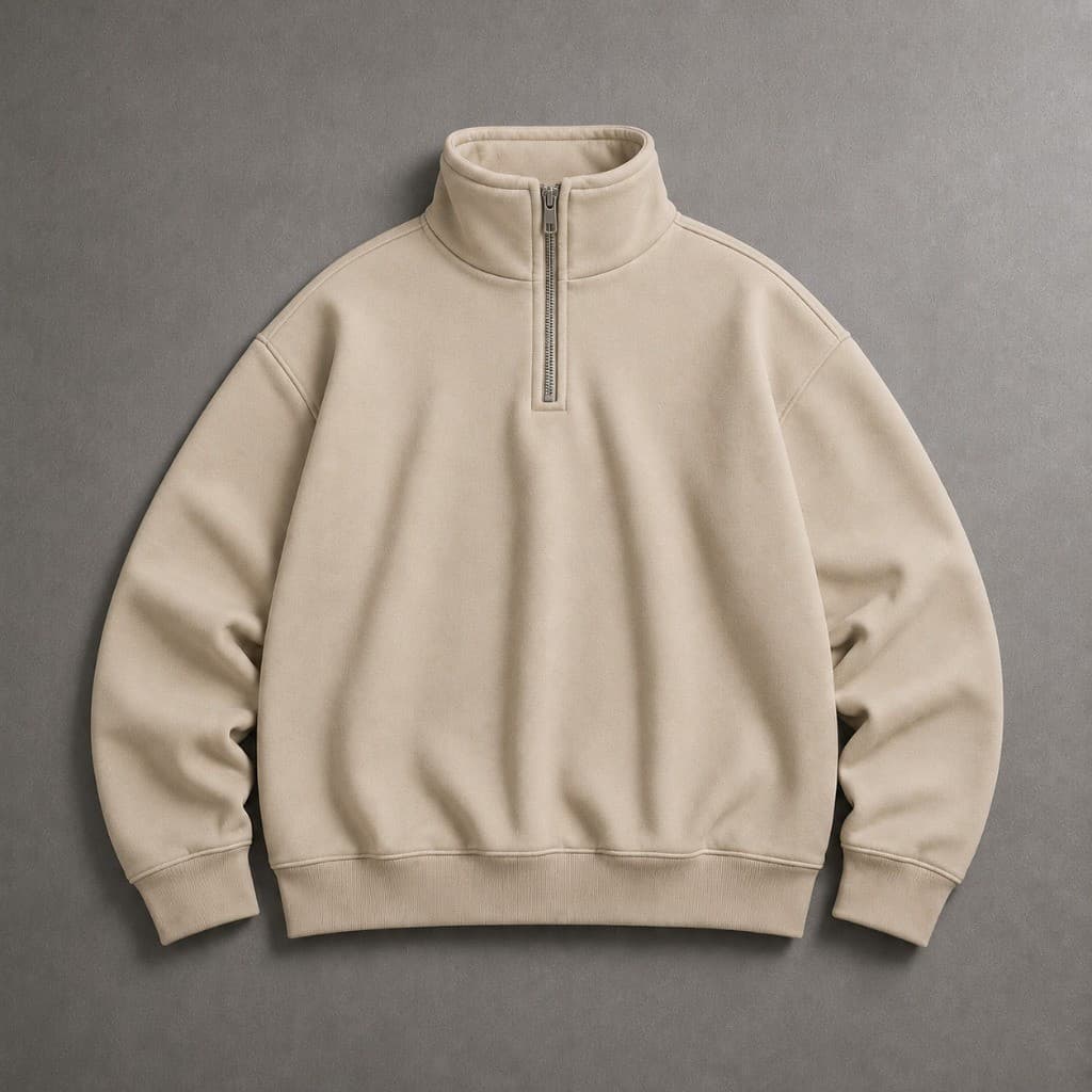 Moletom Masculino Slim Gola Alta com Zíper Premium Casual Inverno