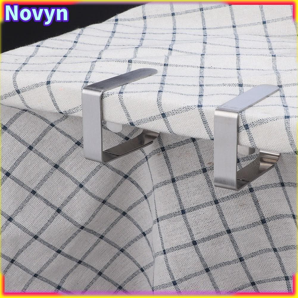 Grampos de pano de mesa de aço inoxidável antiderrapante 4 peças para piquenique e festa