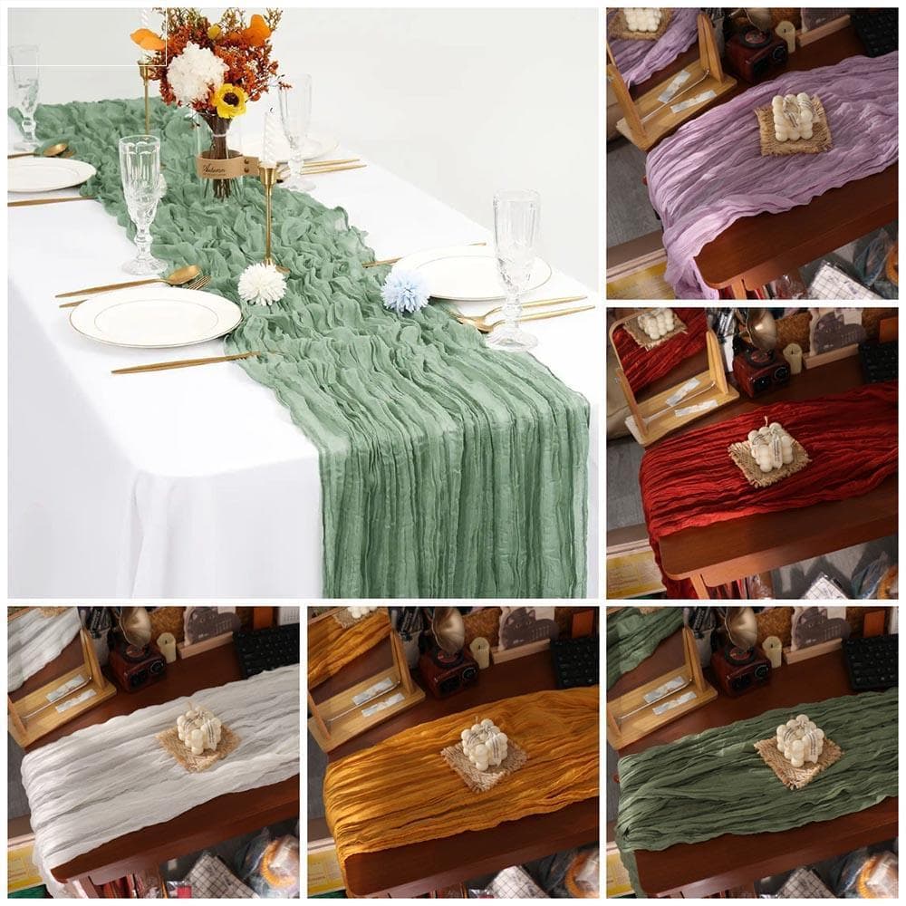 Corredores De Mesa  , Toalha De Gaze Boho Vintage , Configuração Rústica De 90x180/300 Cm