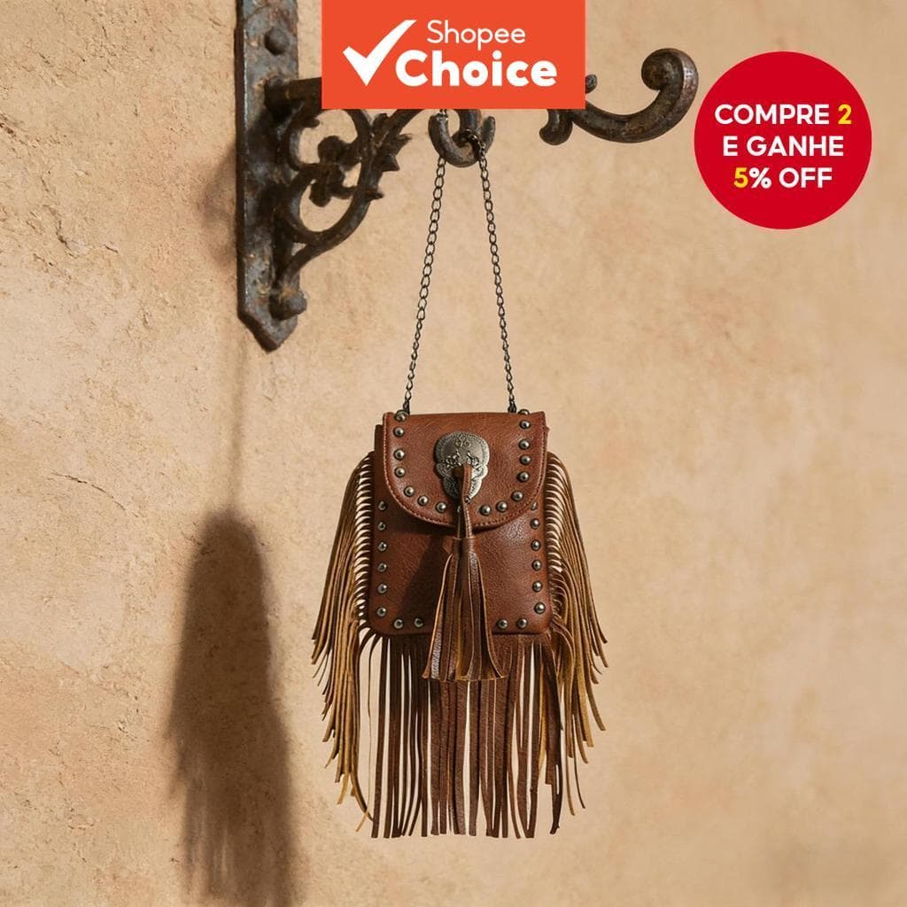 Bolsa com borla, nova casual retrô com tachas personalizada para celular, pequena tiracolo de ombro única