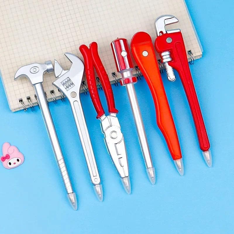 12 Pçs Personalidade Criativa Ferramenta De Ferragem Caneta Chave Martelo De Fenda Esferográfica Papelaria