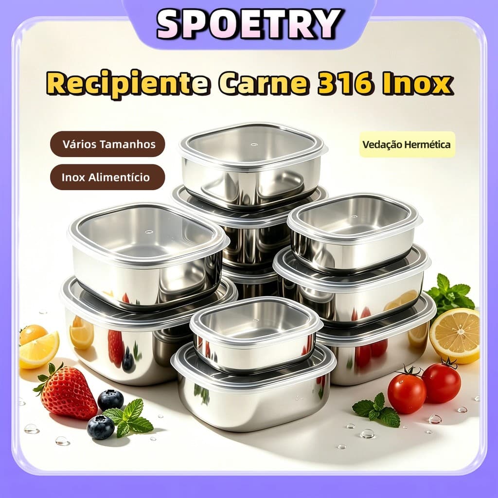 Kit 6 Ou 12 Marmitas Inox C Tampa Reutilizável Resistente Com Tampa Lancheira Jar Mantenha Os Alimentos Frescos