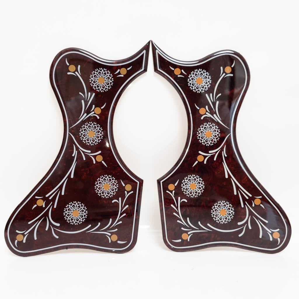 Pickguard De Guitarra Acústica Pickguards Duplos Gravados Florais Compatíveis Com Guitarras Taylor/Martin De 40/41 Poleg