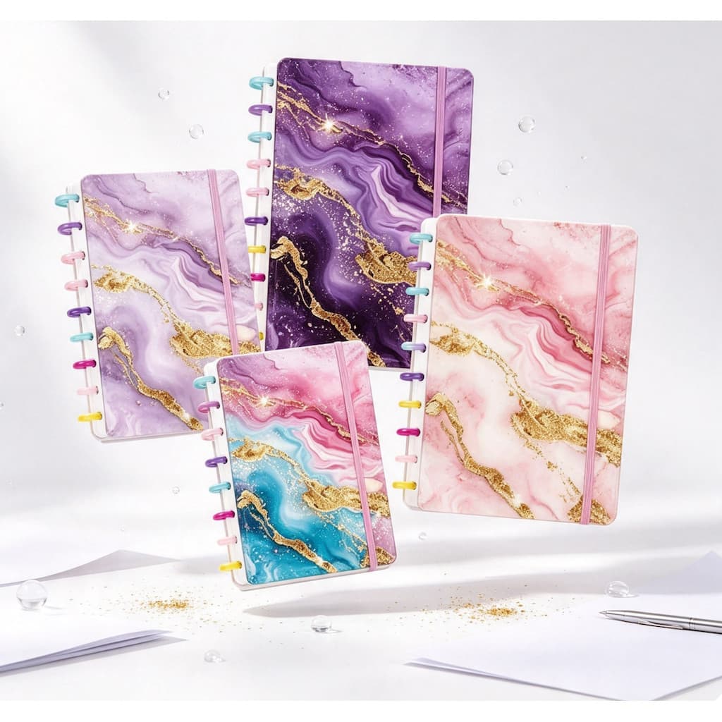 Caderno com discos removíveis  Inteligente  Recarregavel A5/B5 Grande Capa Dura 80 Folhas