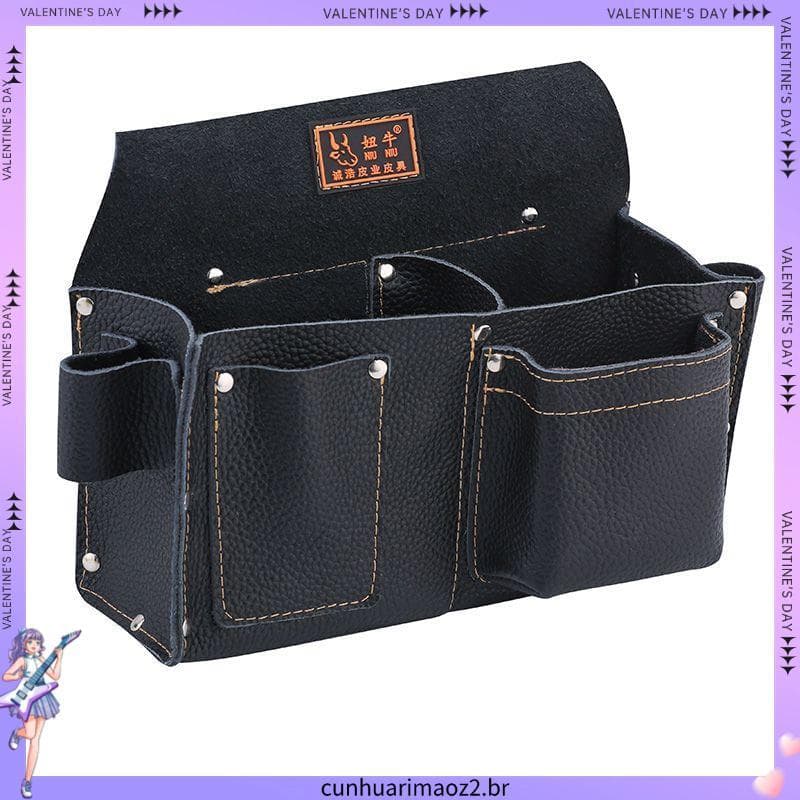 Couro de vaca carpintaria prego bolso primeira camada saco de ferramentas grande capacidade saco de cintura tipo saco de