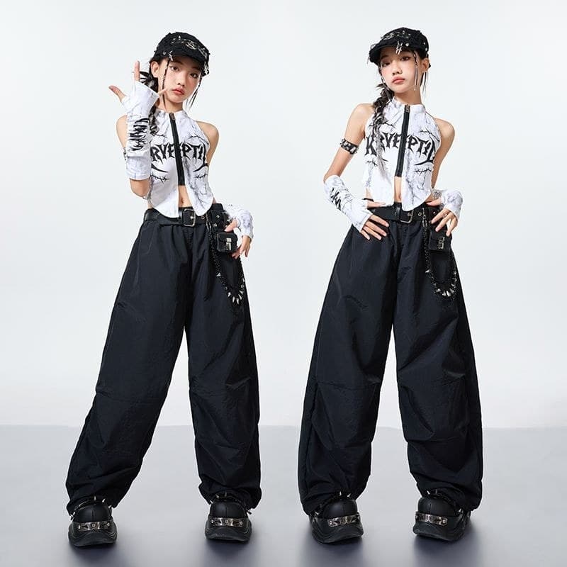 Crianças Jazz dança traje crianças desempenho terno meninas passarela Hip Hop hiphop jovem