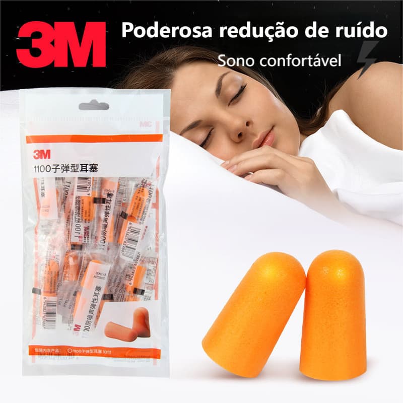 KIT C/10 PARES - Protetor Auditivo Plug Espuma Auricular 1100 3M