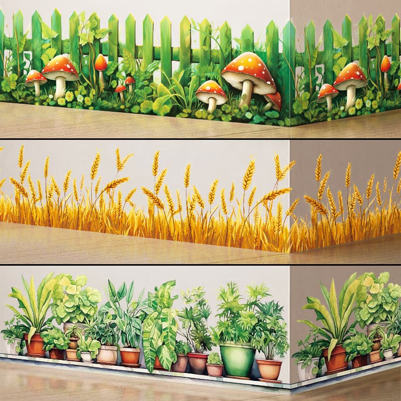 Sala de estar quarto canto adesivos decorativos removível rodapé adesivos de parede jardim de infância quarto das crianç