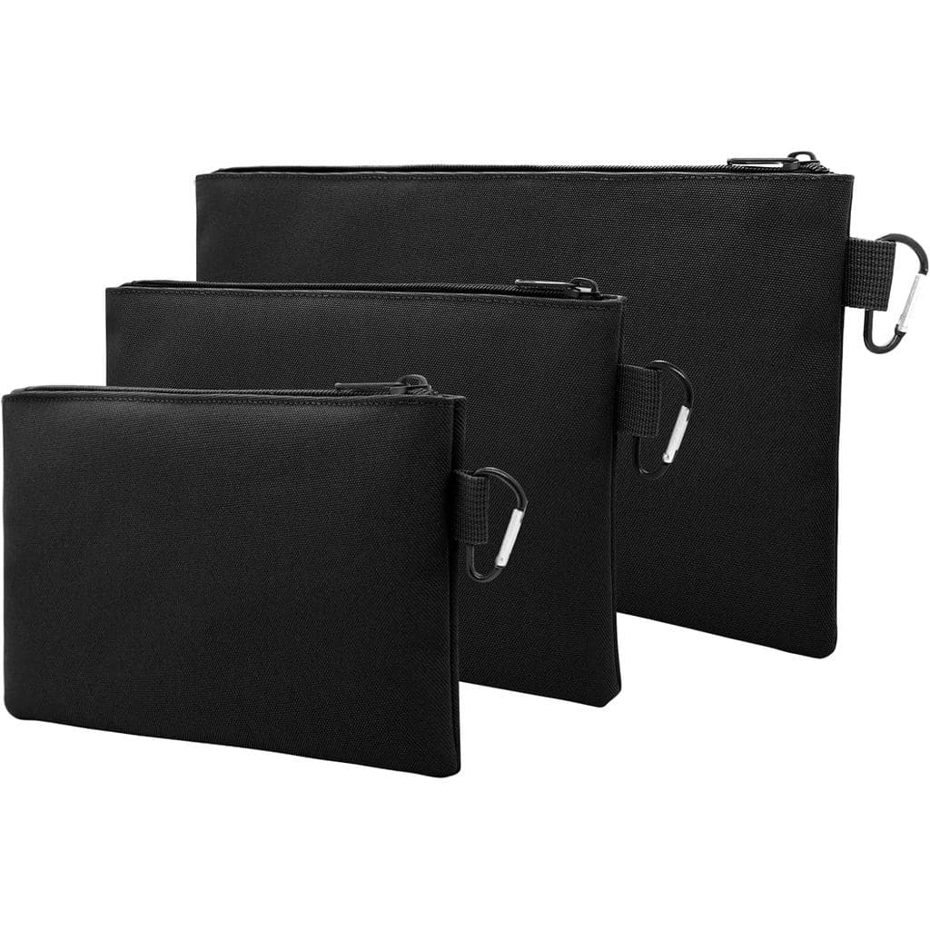 Conjunto de 3 Bolsas para Ferramentas com Zíper, Bolsa Utilitária Oxford 600D com Mosquetão, Bolsas Impermeáveis Premium