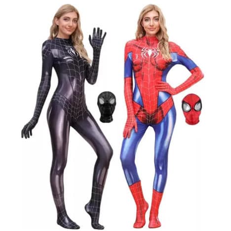 Body do homem-aranha Cross-Dressing preto feminino aranha MJ traje bodysuit cosplay roupas