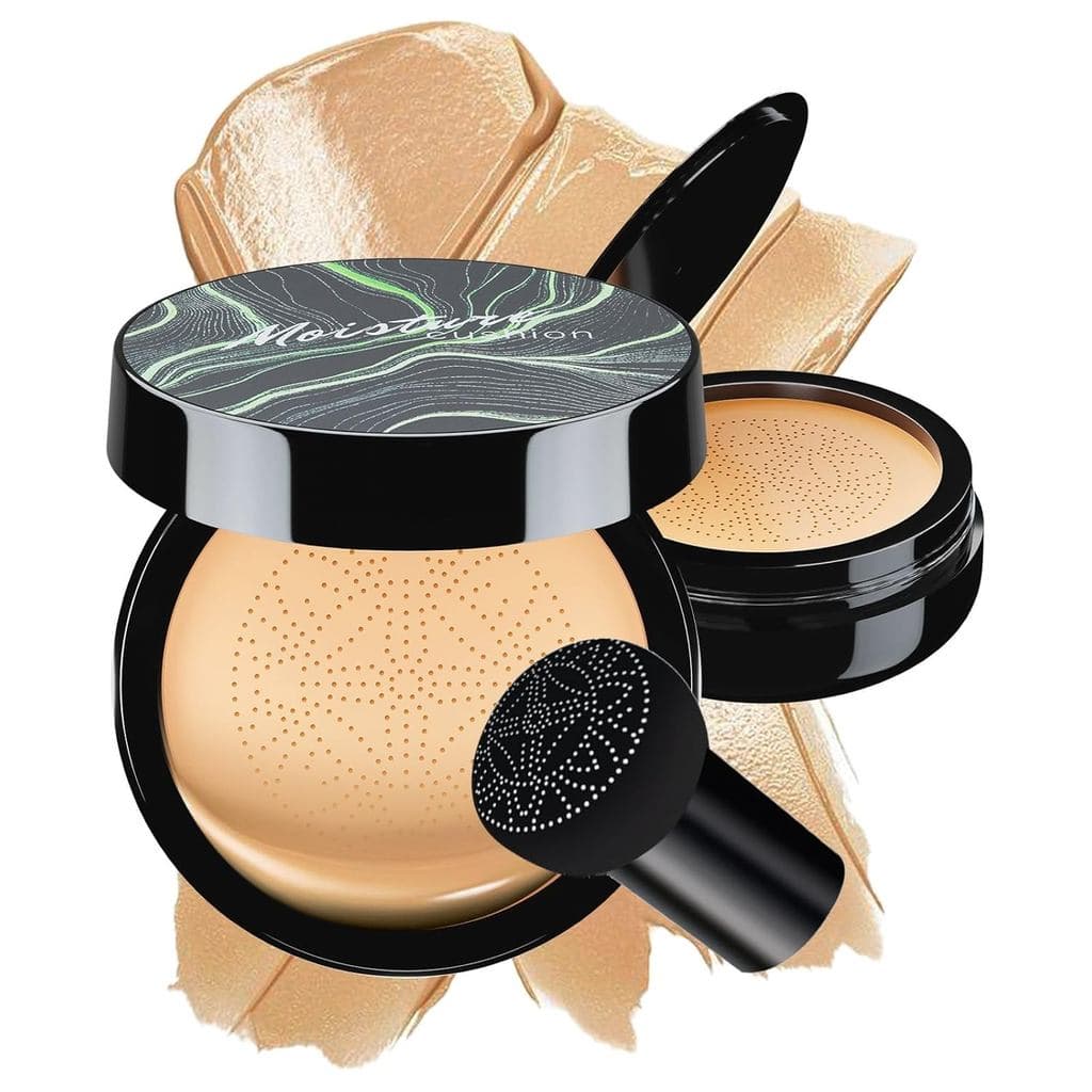 CC Cream com Aplicador em Forma de Cogumelo - Base de Maquiagem para Pele Madura, Hidratante, Corretivo, Iluminador, de