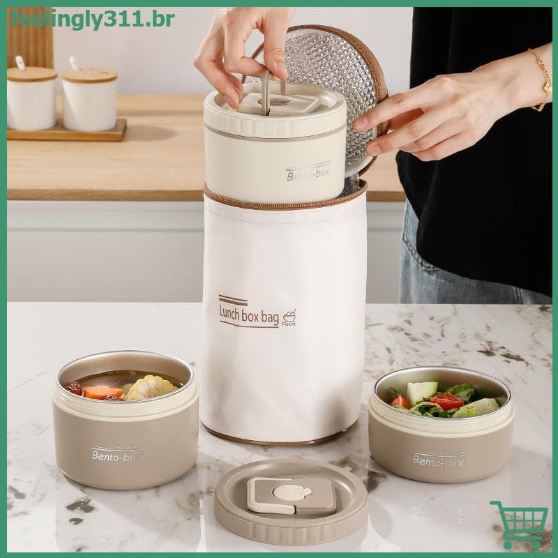 Lancheira FEELI Para Adulto Térmico 2/3 Camadas Café Da Manhã E Conjunto De Comida Térmica BR