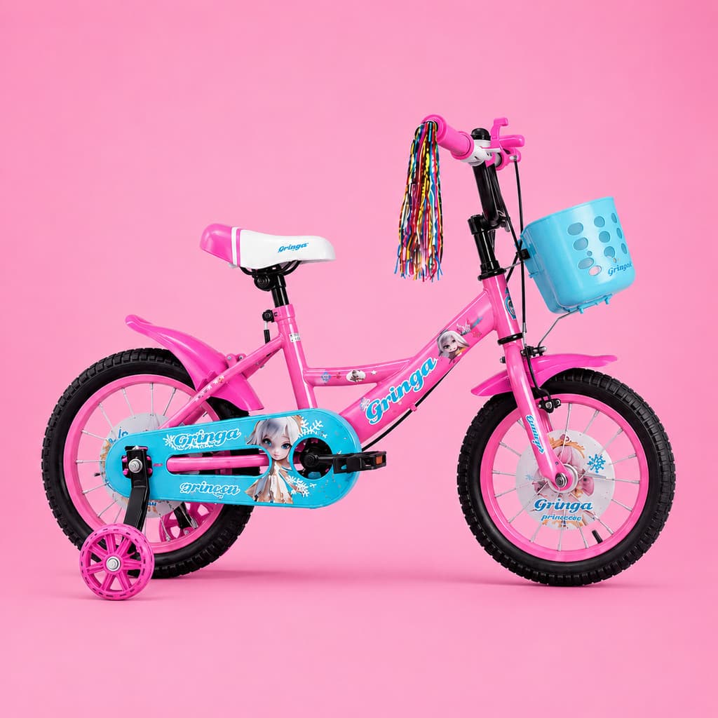 Bicicleta Infantil Aro 20 Princesa 6 a 10 Anos com Miçangas + Cestinha + LED + R