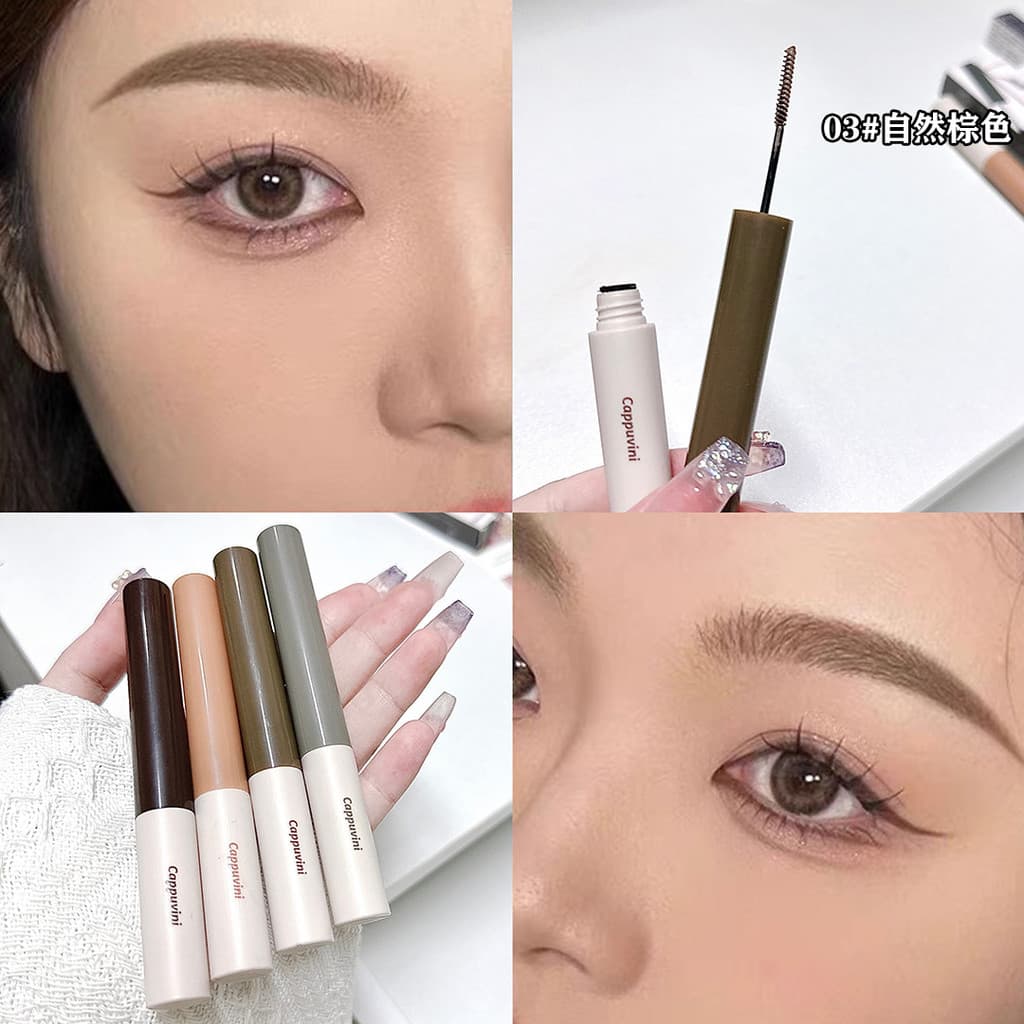 Cappuvini Soft Mist Wild Eyebrow Tint não borra, criando sobrancelhas selvagens e naturais.