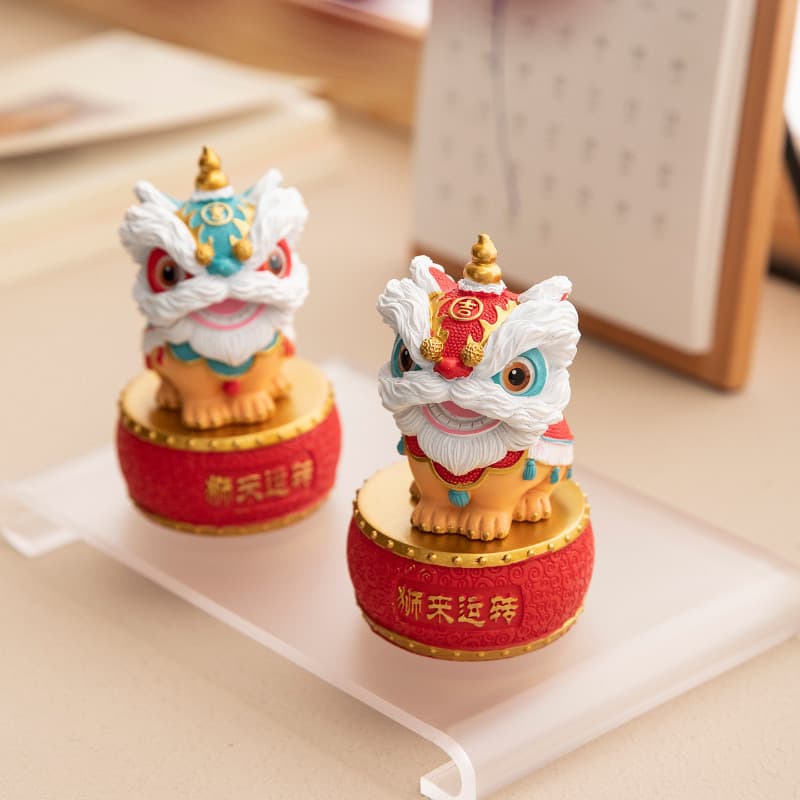 Criativo leão despertar ornamentos mesa de chá chá Pet decoração artesanato presentes leão