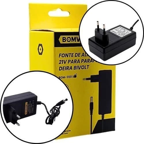 Carregador para Parafusadeira 21v Fonte de Alimentação Bivolt