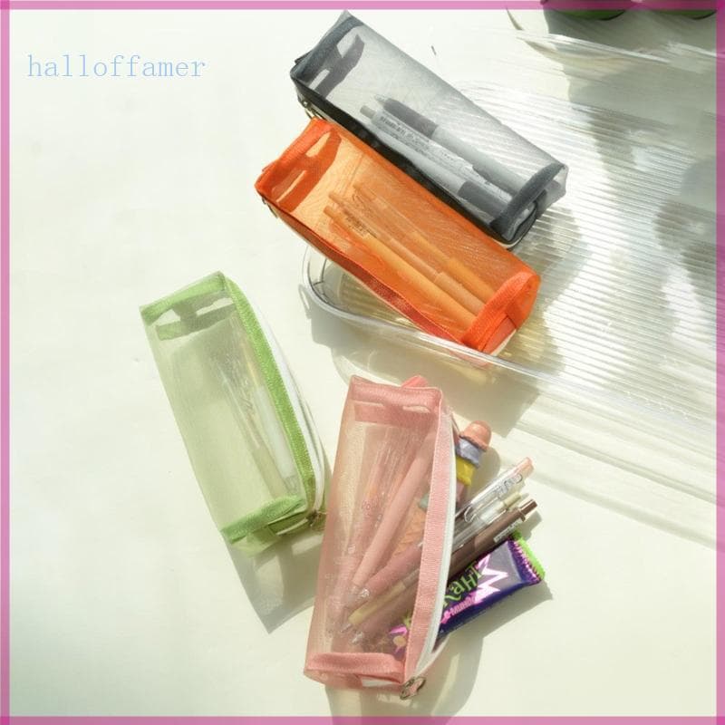 Porta-Lápis De Malha Transparente Halloffamer Para Estojo Organizador De Bolsa Cosmética Lavável Viagens Sch