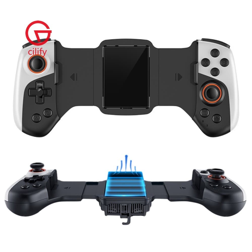 2 Em 1 Gamepad Telescópico Tipo C Controlador De Jogo De Telefone De Refrigeração Joystick Duplo 300mAh Para Android Swi