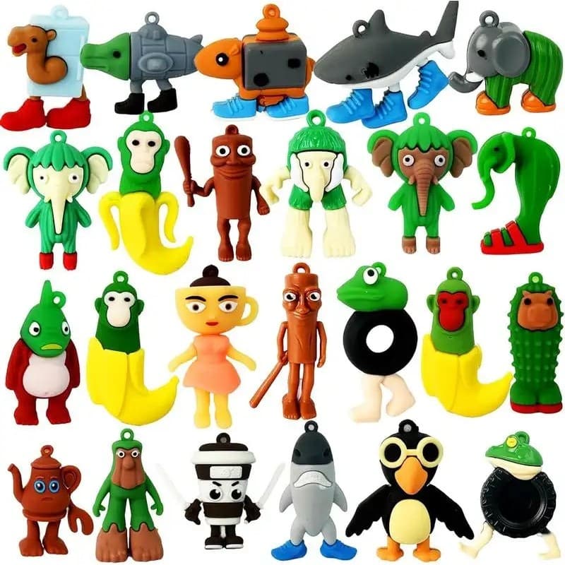 24 peças de brinquedos italianos de estilo "brainrot", Figura de Ação Tralalero Tralala, Brinquedos de Figuras de Tubarã