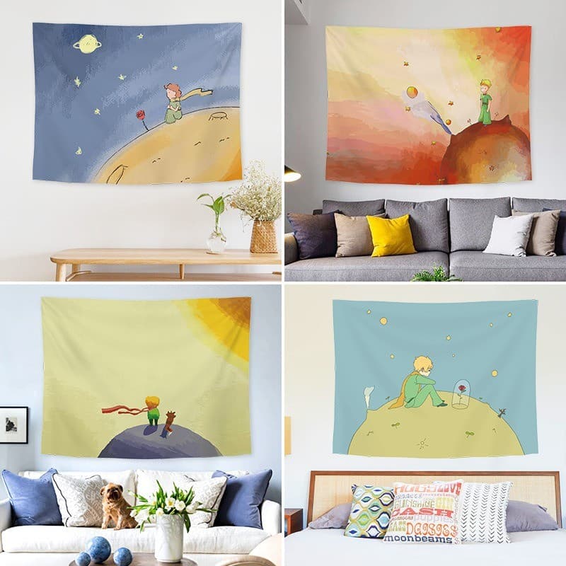 Desenhos animados Anime fundo ins estilo tapeçaria quarto sala de estar Tik Tok foto tapeçaria pano pequeno príncipe dec